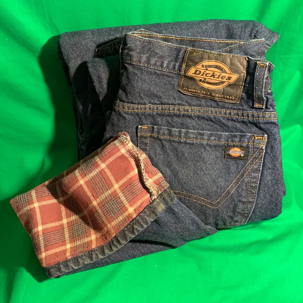 Dickies EUC relaxed fit flannel-lined jeans 32x30